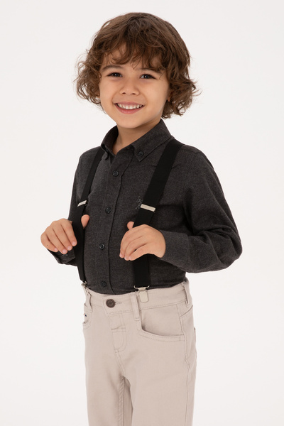 U.S. Polo Assn. Boy's Black Long Sleeve Basic Shirt 50316769-Vr046