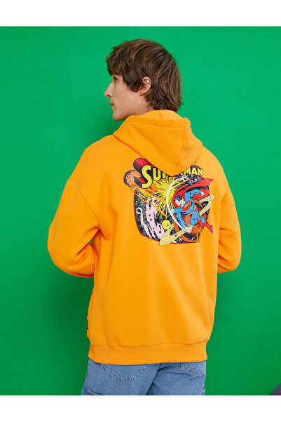 Koton Superman Hooded Oversize Φούτερ Υπερυψωμένο με άδεια τυπωμένο