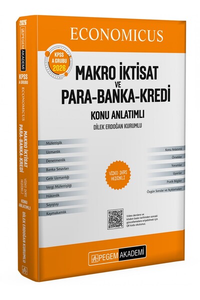 Pegem Akademi Yayıncılık KPSS A Grubu Economicus Makro İktisat ve Para-Banka-...