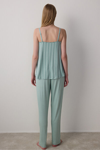 Penti Mint Mama virágmintás V-nyakú szoptató pizsama felső