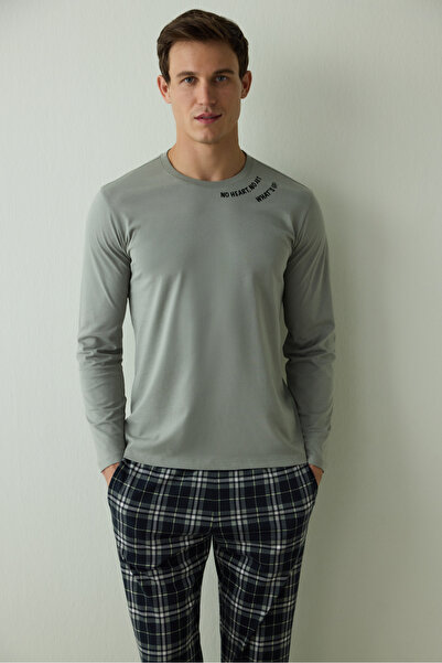 Penti Pánská pyžamová sada s dlouhým rukávem a potiskem Whatsup