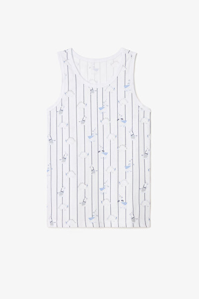 Penti Boy's Carousel Dinosaur Patterned Cotton 2-Piece Undershirt