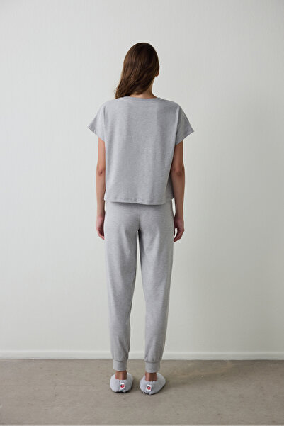 Penti Szürke melange Tom és Jerry nyomott pamut rövid ujjú pizsama szett