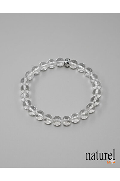 Naturel Tılsım Orijinal Kristal Kuvars 8mm Doğal Taş Unisex Bileklik