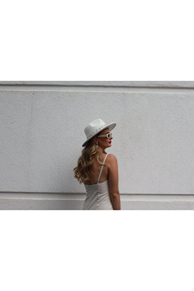 nuit Rhinestone Bridal Hat / Wedding Hat / Bridal Accessory / White Trilby Hat