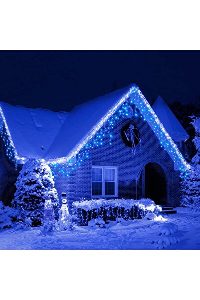 OEM Instalație Turturi de Crăciun 15 m, 360 LED-uri, 8 efecte luminoase, Interconectabilă, Albastră