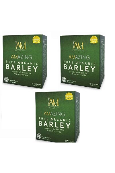AMAZING مسحوق مزيج مشروب الشعير النقي من مزيج الشعير الأخضر العضوي عرض 3 قطع