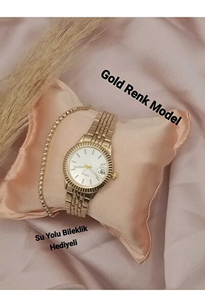 Brality ساعة يد نسائية من روليزي بسوار من الفولاذ الذهبي - هيكل ذهبي اللون - ...