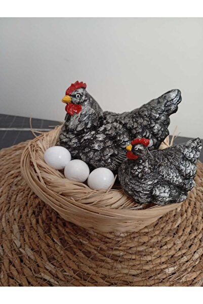 Moon tamamen el yapımı duvar raf masa süsü set halinde akrilik boyalı tavuk v...