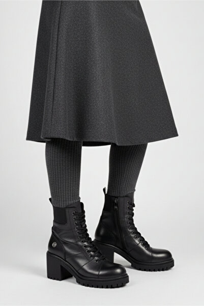 Mammamia D24KB-1515 Siyah Kadın Deri Bot