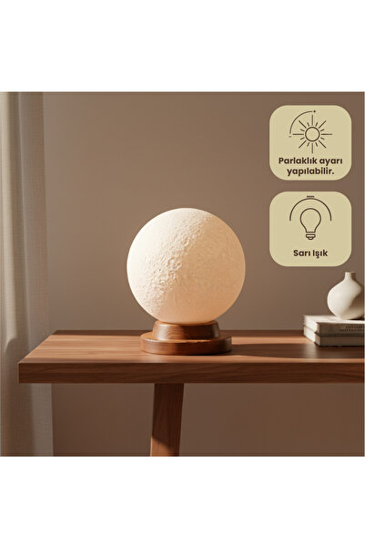 By Tridome Lijus Decorative Lighting – Moon Lamp / with Wooden Base