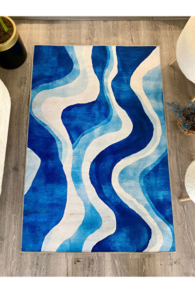 Rugs Modern Halı MOSSO Çift Şerit Desenli Dokuma Taban Vintage Dekoratif Halı...