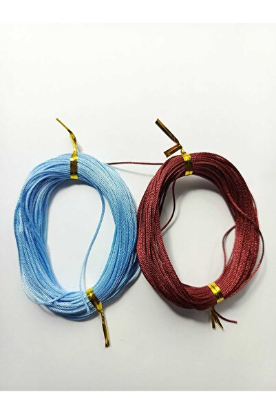 Eskişehir hobi sanat 1 mm 20 de metri frânghie de parașută burgundă-albastru - brățară și colier de macrame design de bijuterii