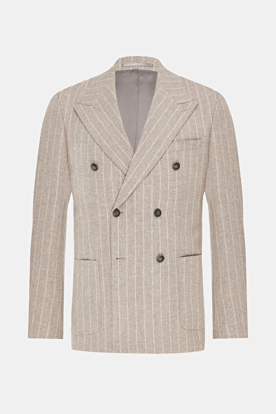 W Collection Beige Buttoned Wool Jacket