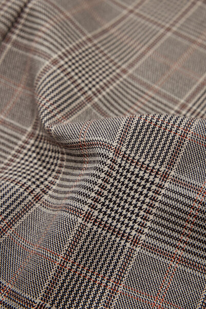 W Collection Brown Wide Leg High Waist Plaid Pants