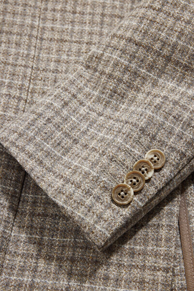 W Collection Beige Buttoned Wool Jacket