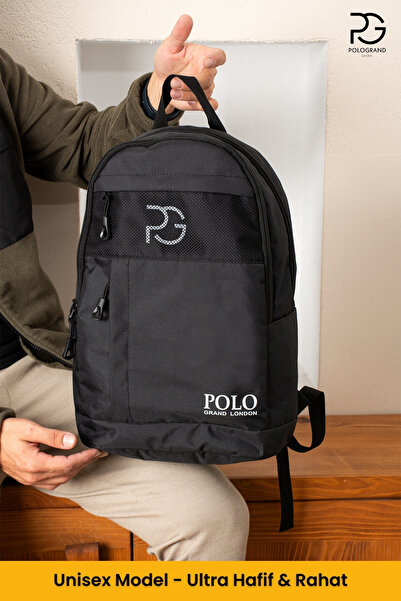 POLOGRAND London Original Unisex Multi-Compartment Laptop Compartment Waterproof Sports Course School Travel Daily Backpack