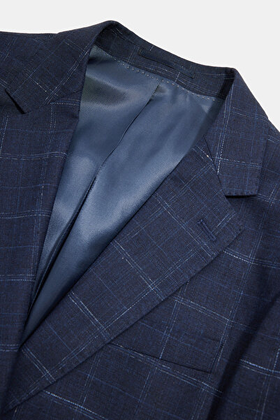 W Collection Dark Blue Buttoned Suit