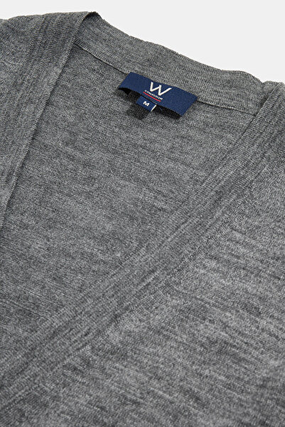 W Collection Gray Melange V-Neck Long Sleeve Cardigan