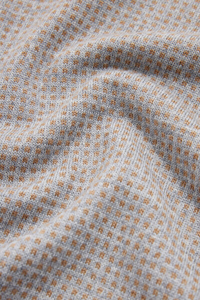 W Collection Gray Polo Collar Long Sleeve Sweater