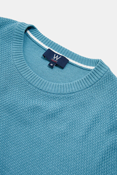 W Collection Turquoise Circular Necklace Long Sleeved Sweater