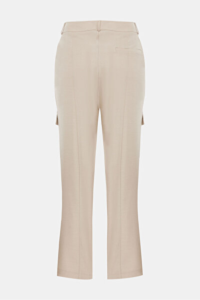 W Collection Beige Pipe Leg High Waist Pants