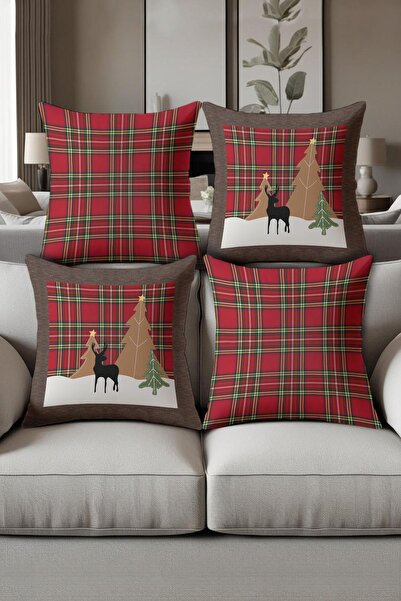 Dolce Mariee Digital Printed Soft Textured 4-Piece Throw Pillow Cover Set (43...