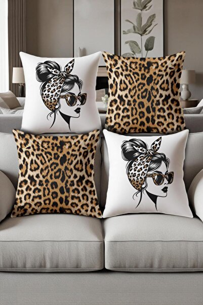 Dolce Mariee Digital Printed Soft Textured 4-Piece Throw Pillow Cover Set (43...