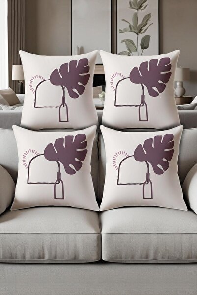 Dolce Mariee Digital Printed Soft Textured 4-Piece Throw Pillow Cover Set (43...