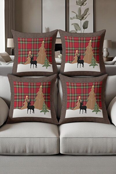 Dolce Mariee Digital Printed Soft Textured 4-Piece Throw Pillow Cover Set (43...