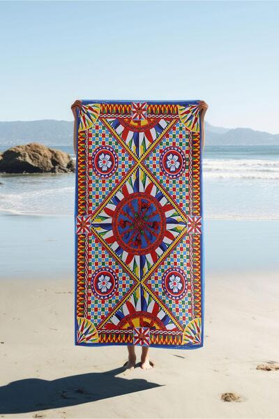 Dolce Mariee Digital Printing Beach Sea Towel Modern Patterned Peshtemal (80X...
