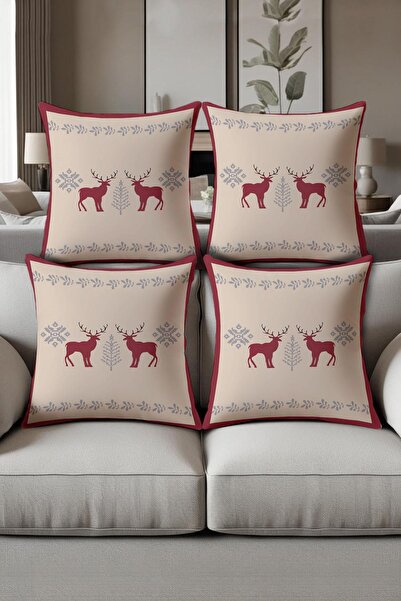 Dolce Mariee Digital Printed Soft Textured 4-Piece Throw Pillow Cover Set (43...