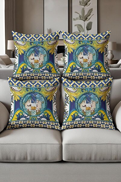 Dolce Mariee Digital Printed Soft Textured 4-Piece Throw Pillow Cover Set (43...