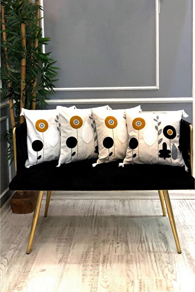 Dolce Mariee Embroidered Tassel Decorative Throw Pillow Cover Set (4 Pieces -...