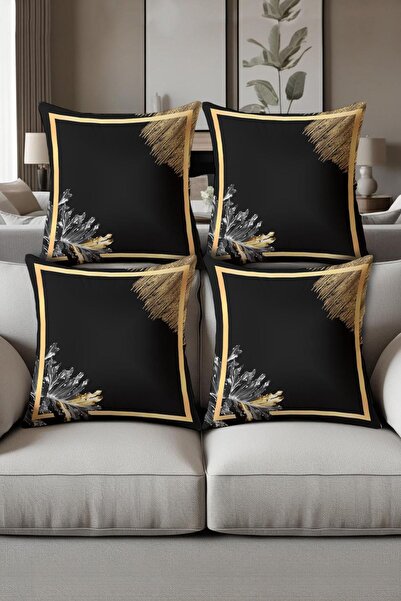 Dolce Mariee Digital Printed Soft Textured 4-Piece Throw Pillow Cover Set (43...