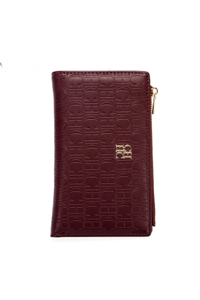 chch Women's Solid Color Classic Embossed Wallet Stylish Coin Purse Minimalist Vintage Clutch