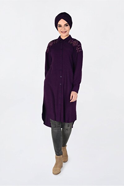 Alvina Shoulder Embroidered Side Slip Tunic 4760