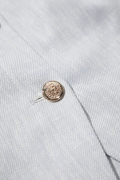 W Collection Light Blue Linen Cotton Vest