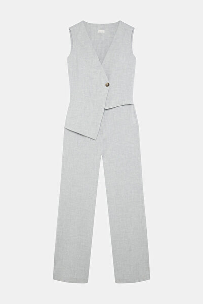 W Collection Gray Melange Sleeveless Jumpsuit