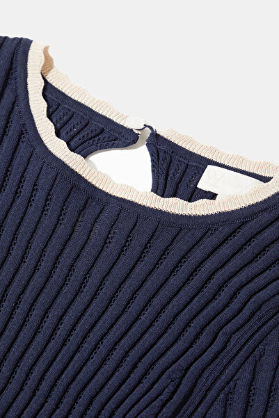 W Collection Navy Blue Short Sleeve Knitwear