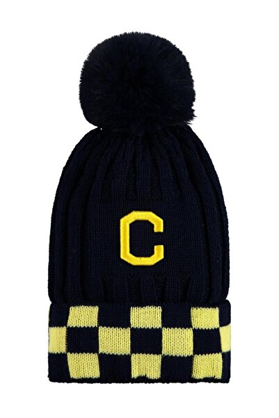 Civil Boys Checkerboard Pattern 2-5 Years Old Hat Beanie - Navy Blue Standard