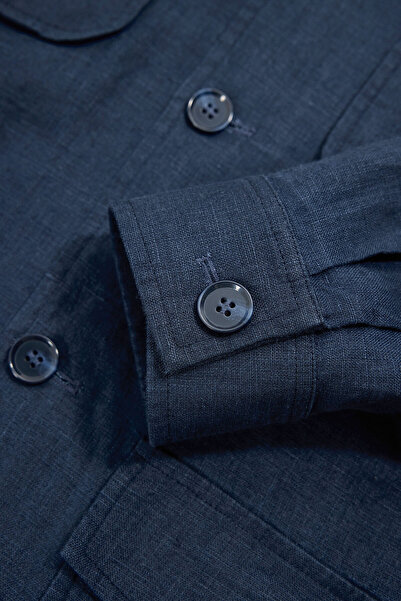 W Collection Dark Blue Buttoned Jacket