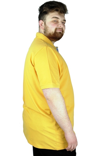 ModeXL Ανδρικό μπλουζάκι Mode Xl Oversize Polo Neck Pocket Classic Pique 20552 Mustard