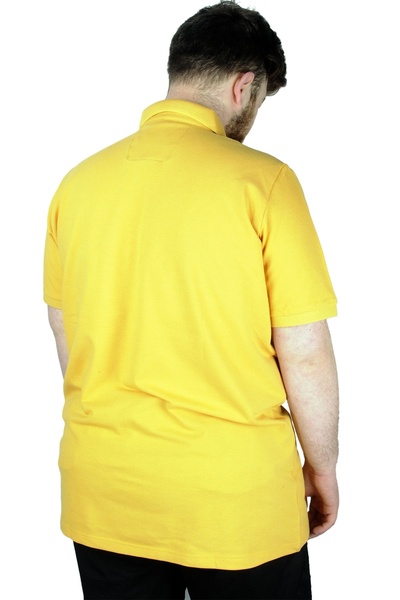 ModeXL Ανδρικό μπλουζάκι Mode Xl Oversize Polo Neck Pocket Classic Pique 20552 Mustard