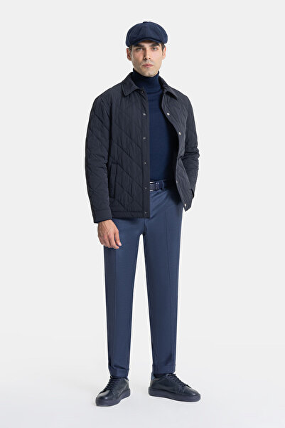 W Collection Buttoned Dark Blue Coat