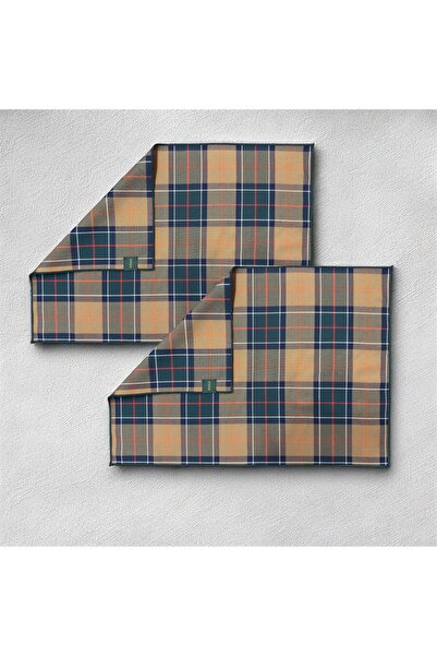 Pine Bej Yeşil Ekose 2li Amerikan Servis 35 x 50 cm Yılbaşı Davet Yeni yıl