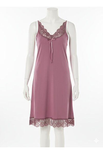 Al Lady ثوب نوم نسائي طويل بأكمام قصيرة وزهرة مغبرة