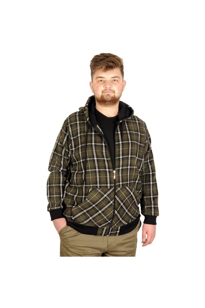 ModeXL Mode Xl Великий розмір Чоловічий світшот з капюшоном 20579 Хакі