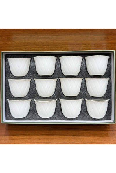 ALQANNAS 12-piece porcelain gold-lined coffee cups, elegant and high quality