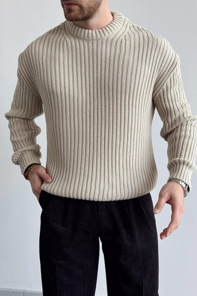 Tarz Cool Чоловічий трикотажний светр з капюшоном Regular Triko Kazak